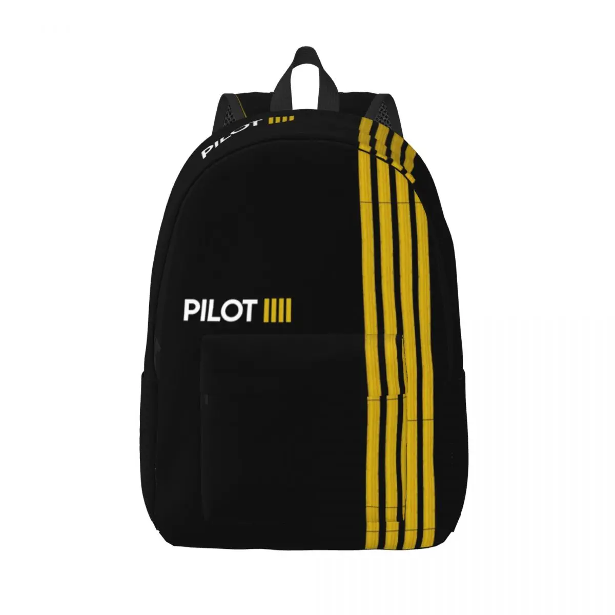 Custom Pilot Captain Stripes Travel Canvas Backpack Men School Laptop Bookbag Aviation Airplane College Student Daypack Bags