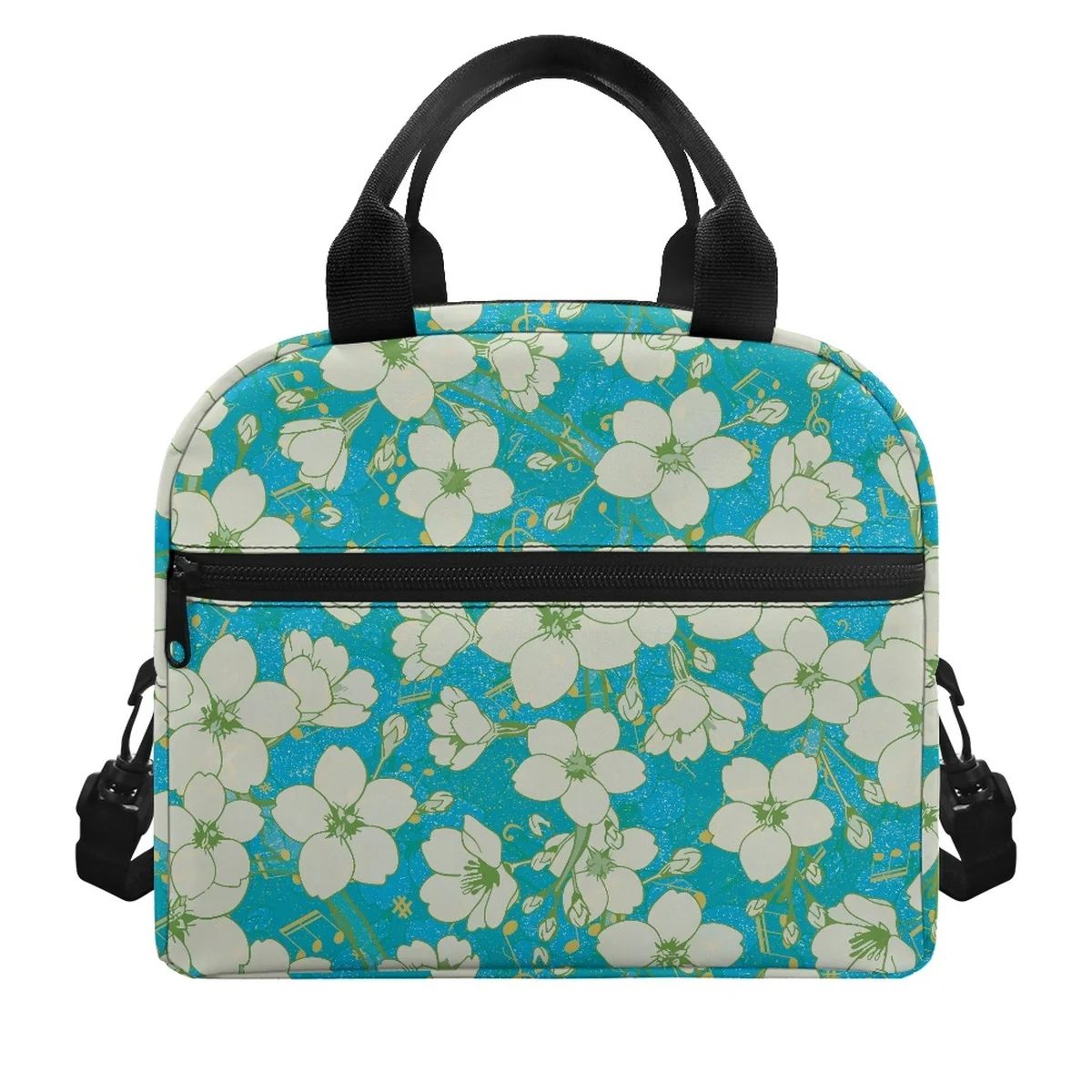 

FORUDESIGNS Floral Cherry Blossom Print Lunch Bag for Kids Utility New Fashion Insulated Lunchbags Women's Camping Loncheras