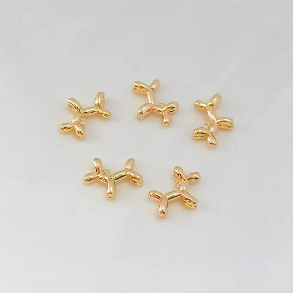 

Copper Gold-plated 14K Balloon Puppy Pendant, Three-dimensional Pendant, Bracelet, Necklace, DIY Accessory Materials