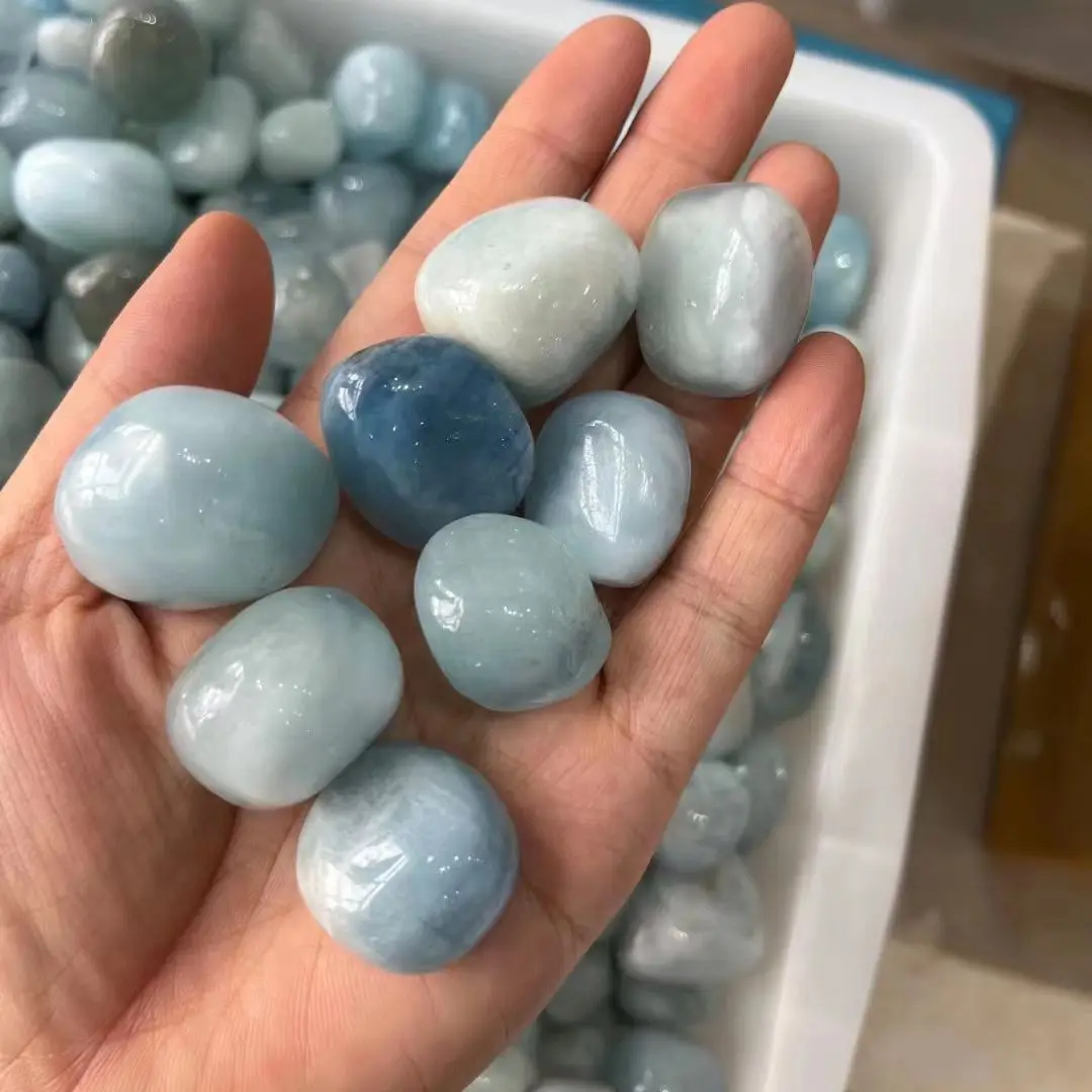 

High Quality Natural Aquamarine tumbled stone natural gemstones mineral crystals healing reiki fish tank Specimen Crystal Gravel