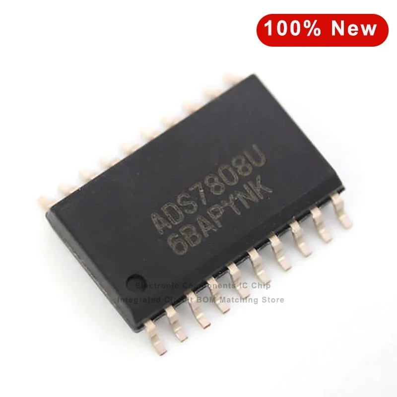 5pcs/Lot ADS7808U SOIC-20 Analog to Digital Converters - ADC 12-Bit 10us Serial CMOS Sampling