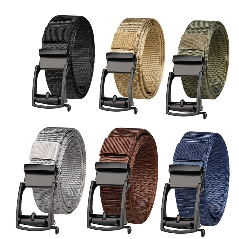 

125 cm Nylon Belts For Men Woven Belt Outdoor WovenToothless Buckle Belts Cummerbunds Brand Waistband Male Width:3.8cm