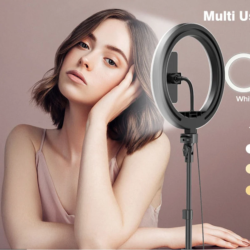 30CM/12inch Big Size Ring Lamp With Tripod Dimmable Selfie Ring Light With Stand Color Annular Tube Photographic Lighting