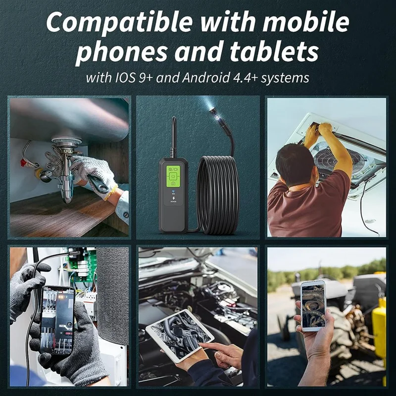 Industrie datenlogger, Endoskop kamera mit Licht, WLAN-Inspektions kamera 1280p HD-Endoskop-Schlangen kamera