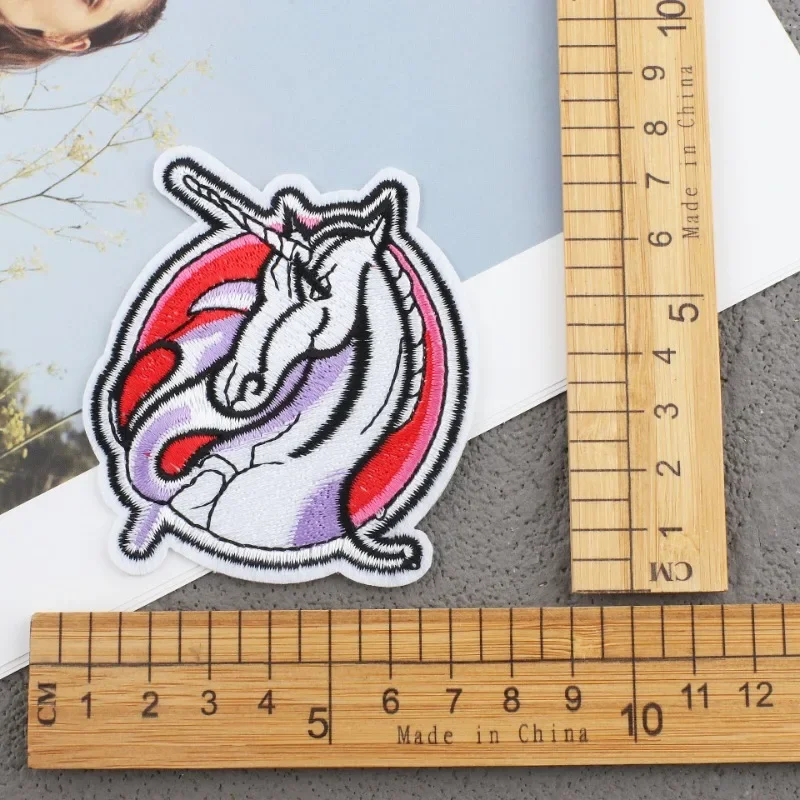 

Hot-selling Unicorn Embroidery Cloth Sticker Cartoon Sequins Pony Computer Embroidery Label Ironing Stamp