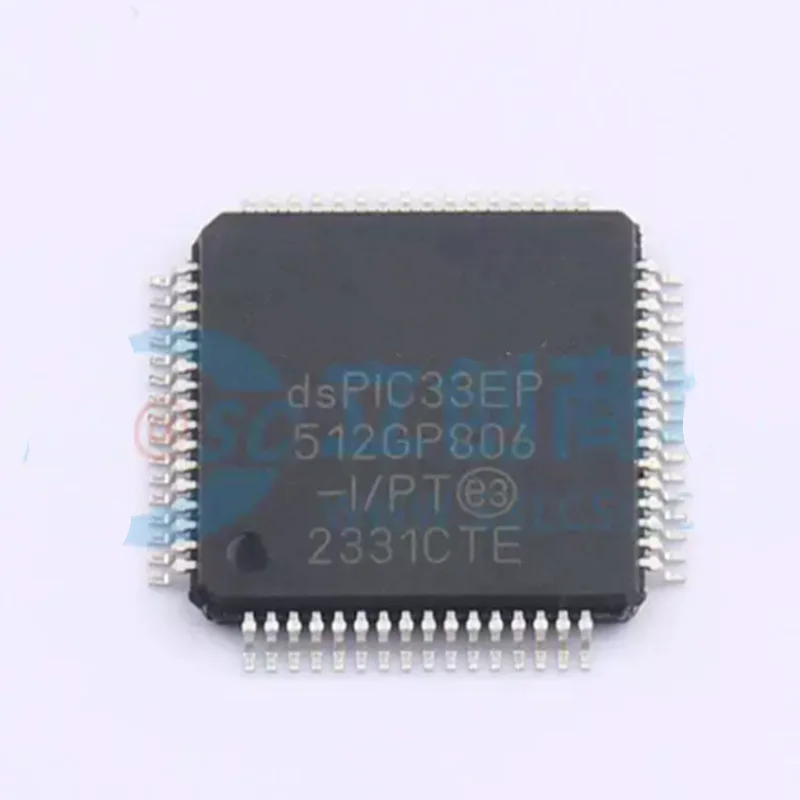 dsPIC33EP512GP806-I/PT TQFP64   High-performance 16-bit Digital Signal Controller (DSC)