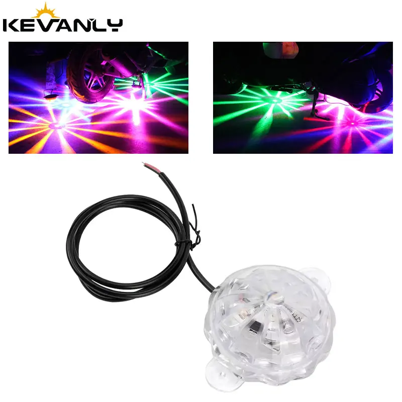 1PCS Motorcycle LED Chassis Light Strobe RGB Atmosphere Light Underglow Ambient Lighting 12V Universal Flash Signal Lamp