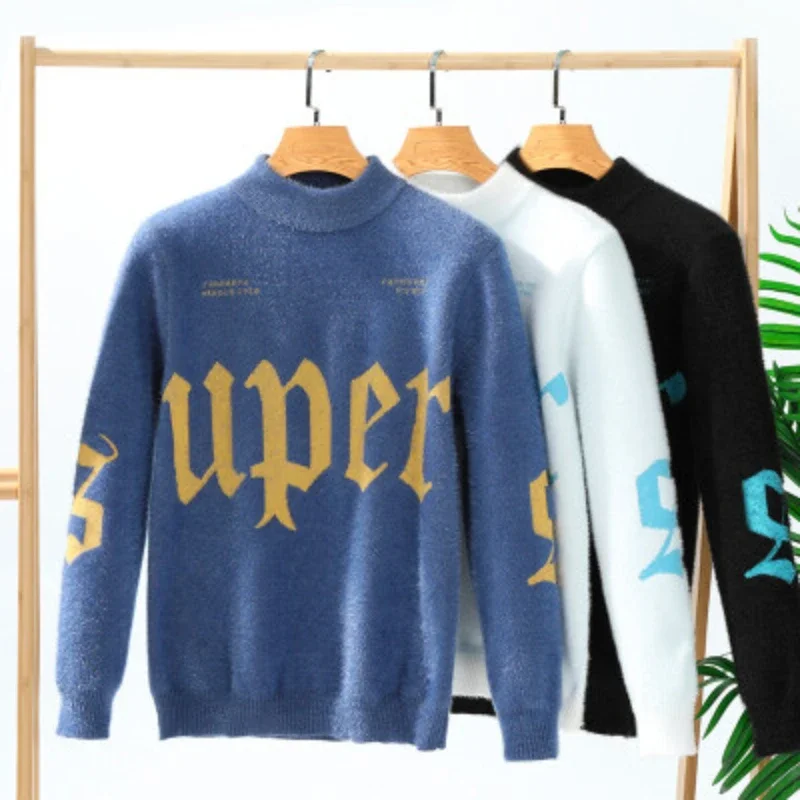 

Winter Multi functional Breathable Men's Home Leisure Warm Home Clothing Fashion Warm Knitted Round Neck Distressed Sweaters