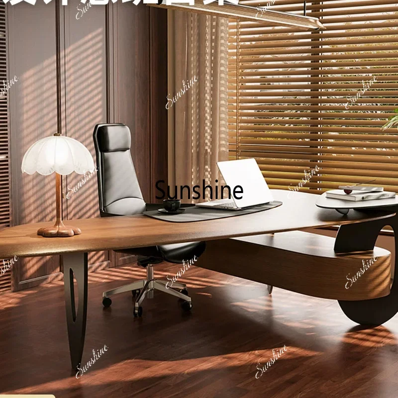 YDesk boss business atmosphere Italian light luxury high sense, solid wood design