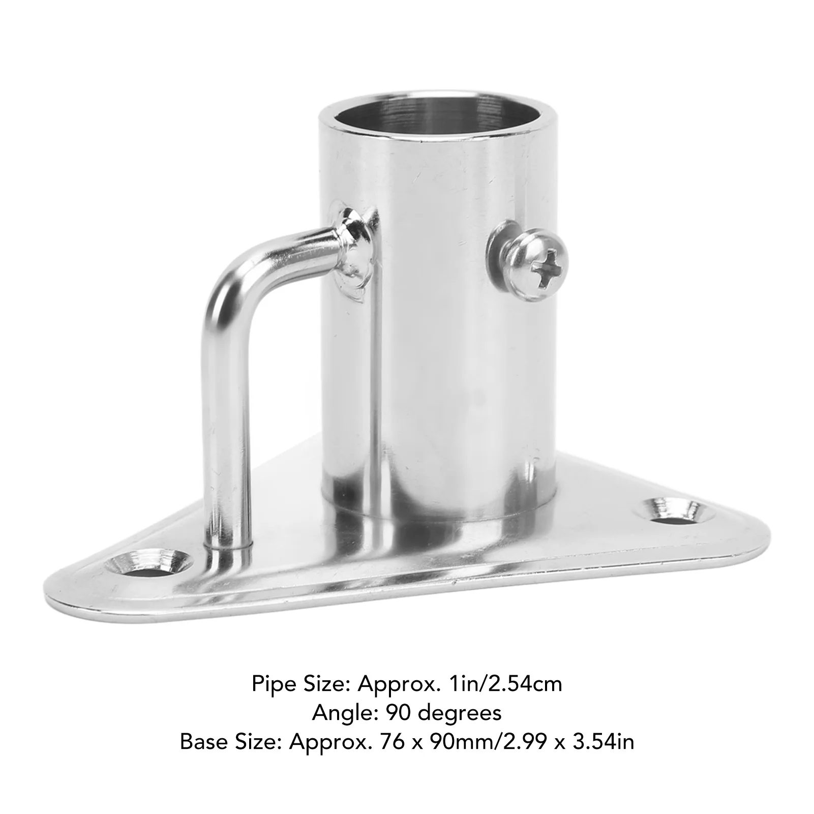 Flag Pole Holder 90 Degree 1 Inch 316 Stainless Steel Stanchion Post Socket Triangle Base with Buttress for Ships Yachts