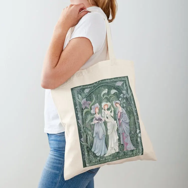 

Flower Court Illustration Tote Bag personalized tote bag custom canvas bag Woman shopper tote screen
