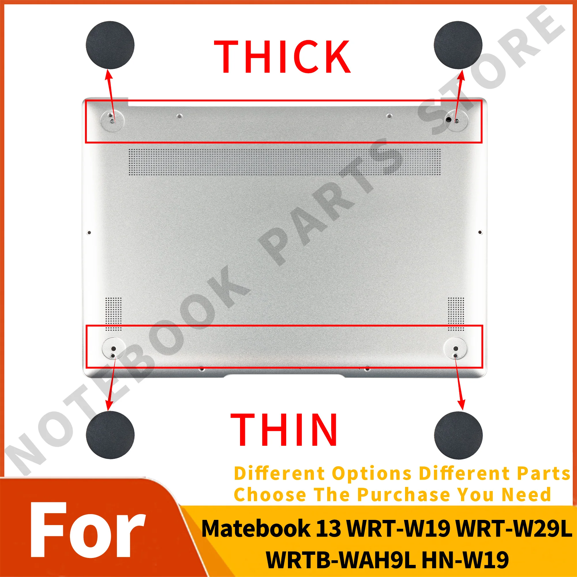 

Rubber Feet On Bottom Case For Matebook 13 WRT-W19 WRT-W19E WRT-W19L WRT-W29L WRTB-WAH9L HN-W19 HN-W29L Black 13.3inch