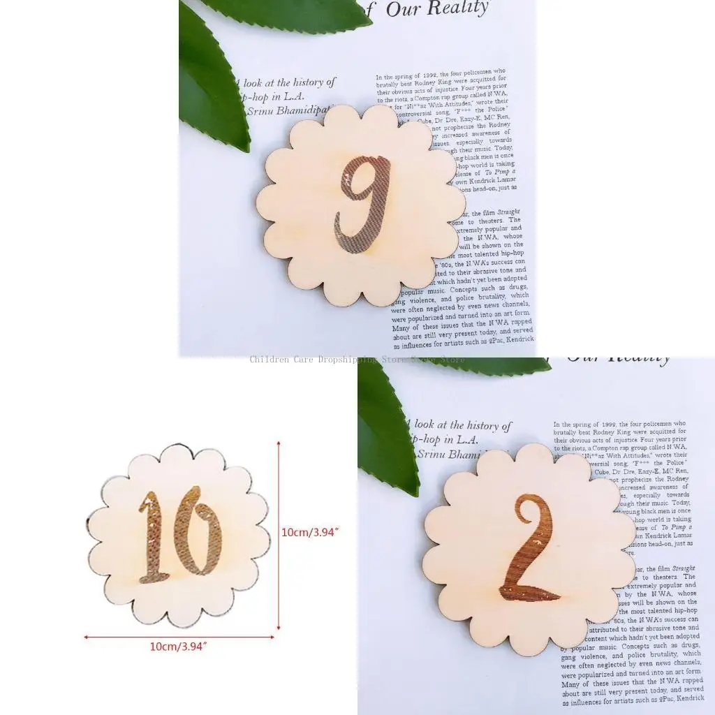 

12 Pcs/set Wooden Baby Memorial Birthday Landmark Card Newborn Photography Props
