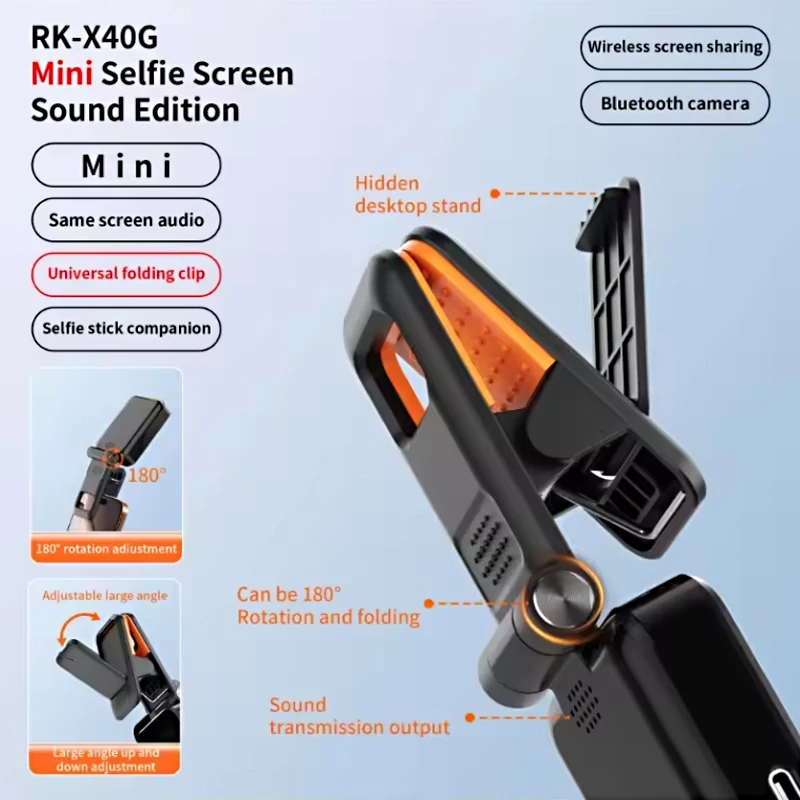 Magnetic Selfie Monitor Screen With Clamp for Smartphone Rear Camera Selfie Vlog Live Stream Video Recording for iPhone Android