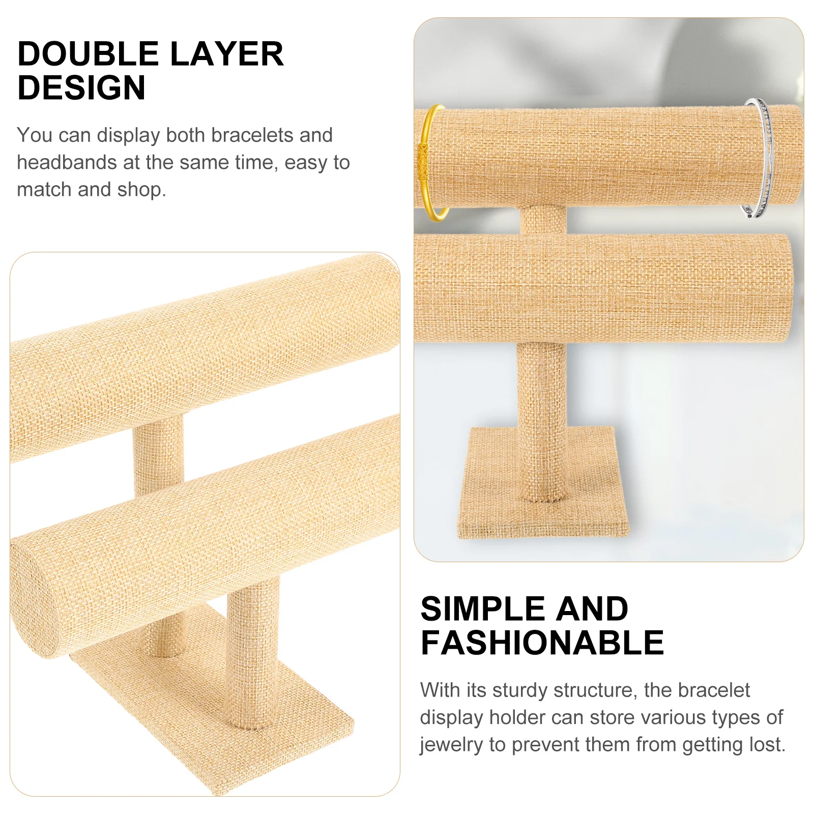 Bracelet Display Stand Headband Organizer 2 Tiers Lightweight Jewelry Storage Rack Table Decoration Photo Prop