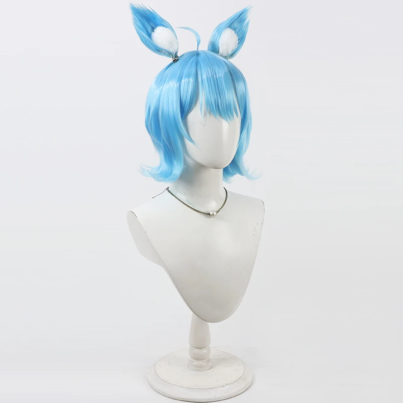 Peluca de Cosplay Virtual YouTube Vtuber Souya Ichika Cos, accesorios para fiesta de Carnaval y Halloween, pelo sintético de fibra resistente al calor + gorro de peluca