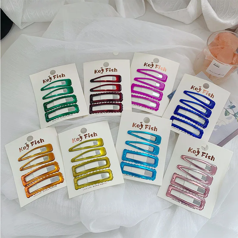 

Корейские стильные разноцветные эмалевые заколки-капли BB с плоской головкой, простые заколки для челки и непослушных прядей, аксессуары для волос для женщин и девушек