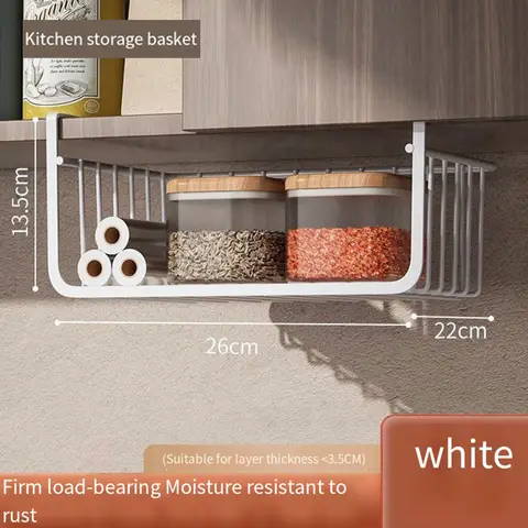 रसोई भंडारण रैक लटकती हुई स्तरित मसाला टोकरी छात्रावास भंडारण उपकरण छिद्रण-मुक्त भंडारण रैक 8 best sales लटकती टोकरी भंडारण - №8