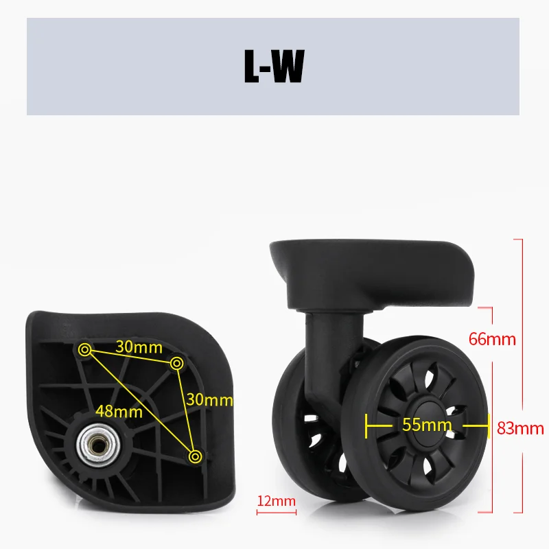 Adequado para hongying L-W universal roda substituição mala suave silencioso absorção de choque acessórios rodas rodízios