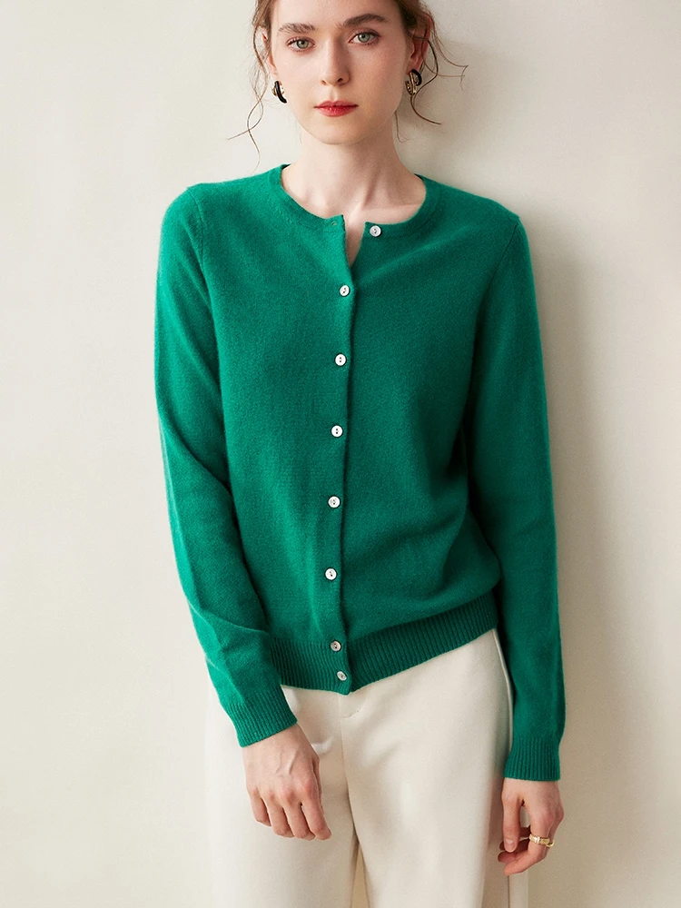 

Новые женские свитера из 100% кашемира Angel, кардиган, свитер с круглым вырезом и длинными рукавами, весна-осень-зима, шикарный кашемировый трикотаж, пальто, топы