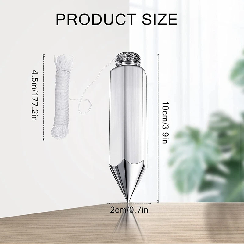Hexagon Steel Plumb Bob General Level Plumb Bob With 4.5 M Messenger Straight Level Setter For Surveyors, Excavation