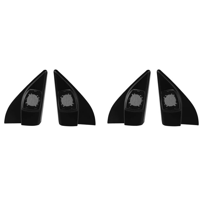 2X Car Door Panel Audio Horn Cover Tweeter Triple-Cornered Speaker Loudspeaker Cover Trim For Nissan March 2011