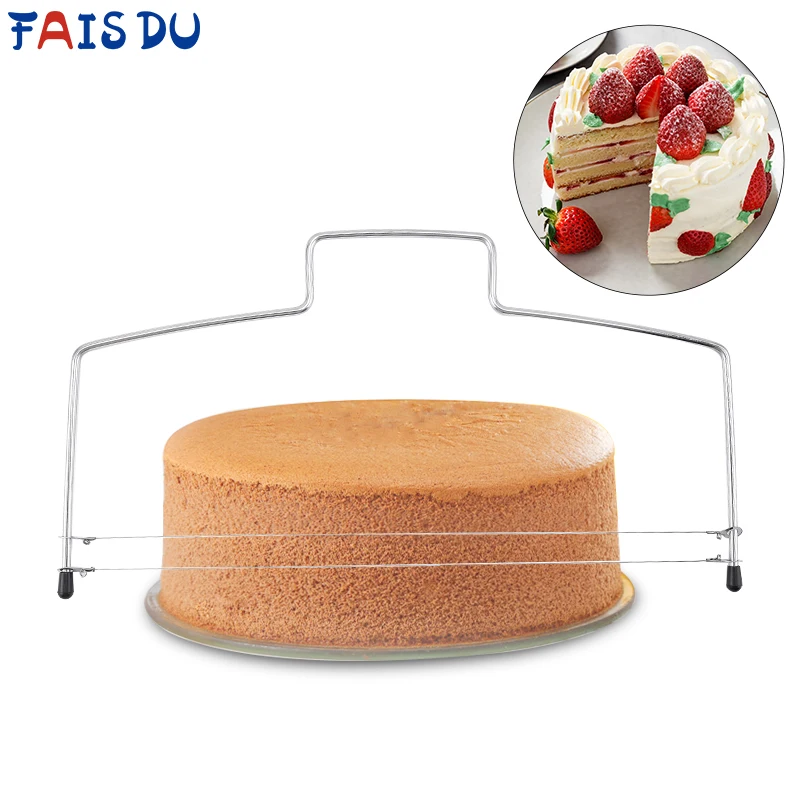 

FAISDU Cake Slicer Adjustable Wire Stainless Steel Cutter Cake Decorating Tools Pastry Butter Kitchen Accessiories Cooking Tool