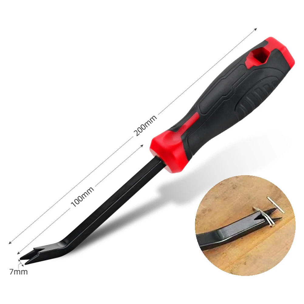 For Professional Mechanics V-Shaped Tip Puller Screwdriver Pry Bar Woodworking Automobile Repair Ergonomic Rubber Handle