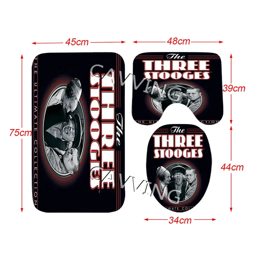 The Three Stooges  3D Print  Shower Curtain Waterproof Bathroom Curtain Anti-slip Bath Mat Set Toilet Rugs Mats Home Decor   C04