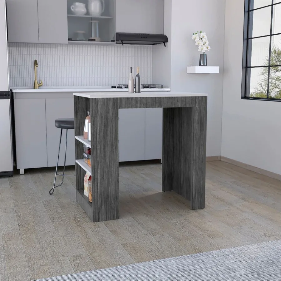 

Kitchen Island Doyle Kitchen Smokey Oak Ibiza Marble Color Finish