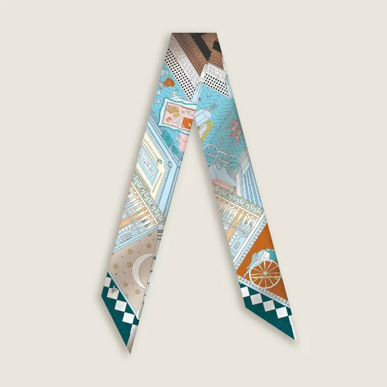 5 * 90 cm coreano raro tesoro twill fascia per capelli legato borsa sciarpa di seta piccolo streamer lungo nastro intrecciato fascia per capelli sciarpa all'ingrosso