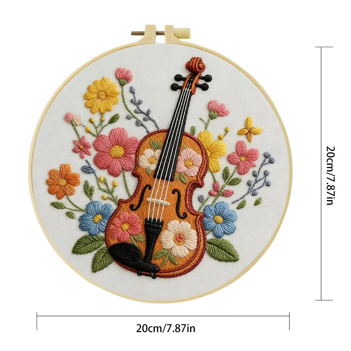 1 Stück 20X20CM/15X15CM 7,87/6,3 Zoll Gitarren-Stickerei-Starter-Kit DIY-Kit DIY-Stickerei-Set Handarbeiten Heimdekoration – Detail 3