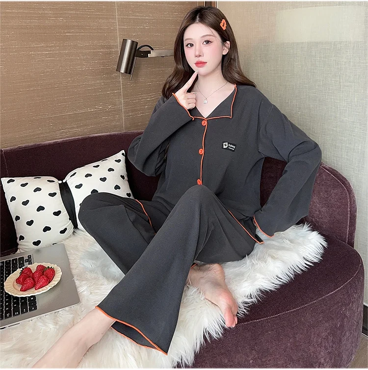 

Pajama Sets Petite Women Cotton Stripes Spring Nightwear Breathable Natural Female Sleep Set Classic Casual Homewear Soft Simple