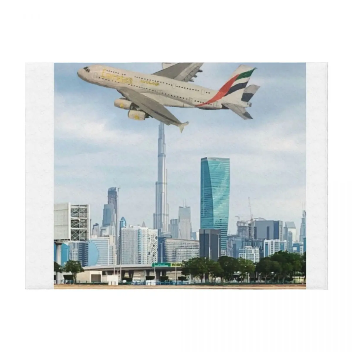 

Emirates Airbus A380 flying over Dubai Throw Blanket Blankets For Sofas Sofa Throw Stuffeds anime Blankets
