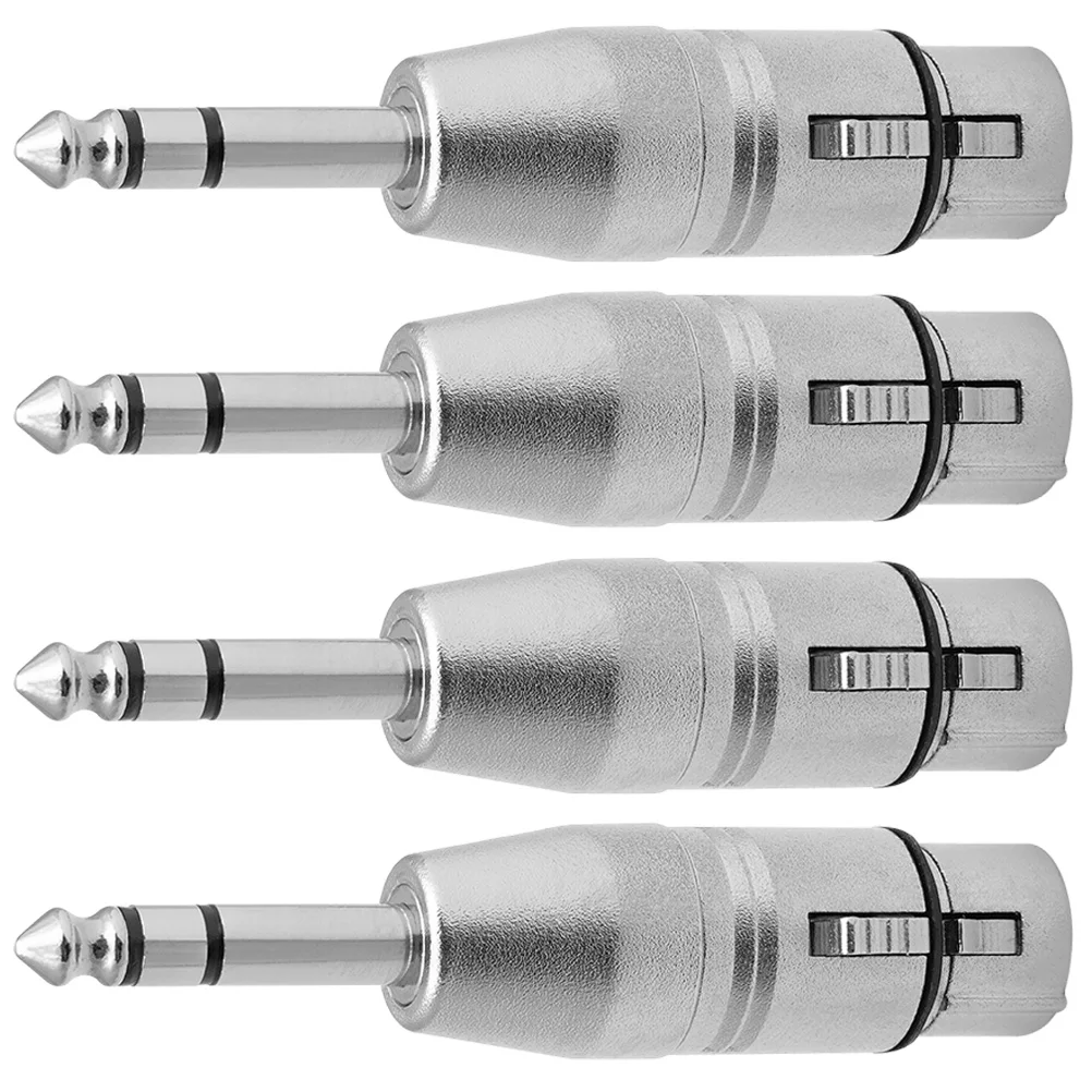 

4 Pcs Audio Adapter Headphone Jack Male to Female Adapters Metal Microphone Converter Headphones