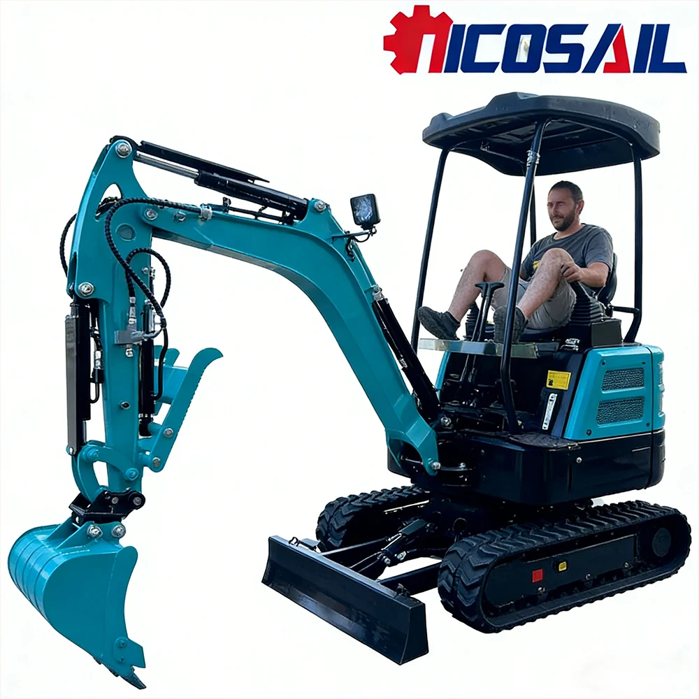 

2T Small Excavator 10.2kW Multi-Attach for Municipal Greening Ditching Grading Backfilling Tight-Space Maneuver