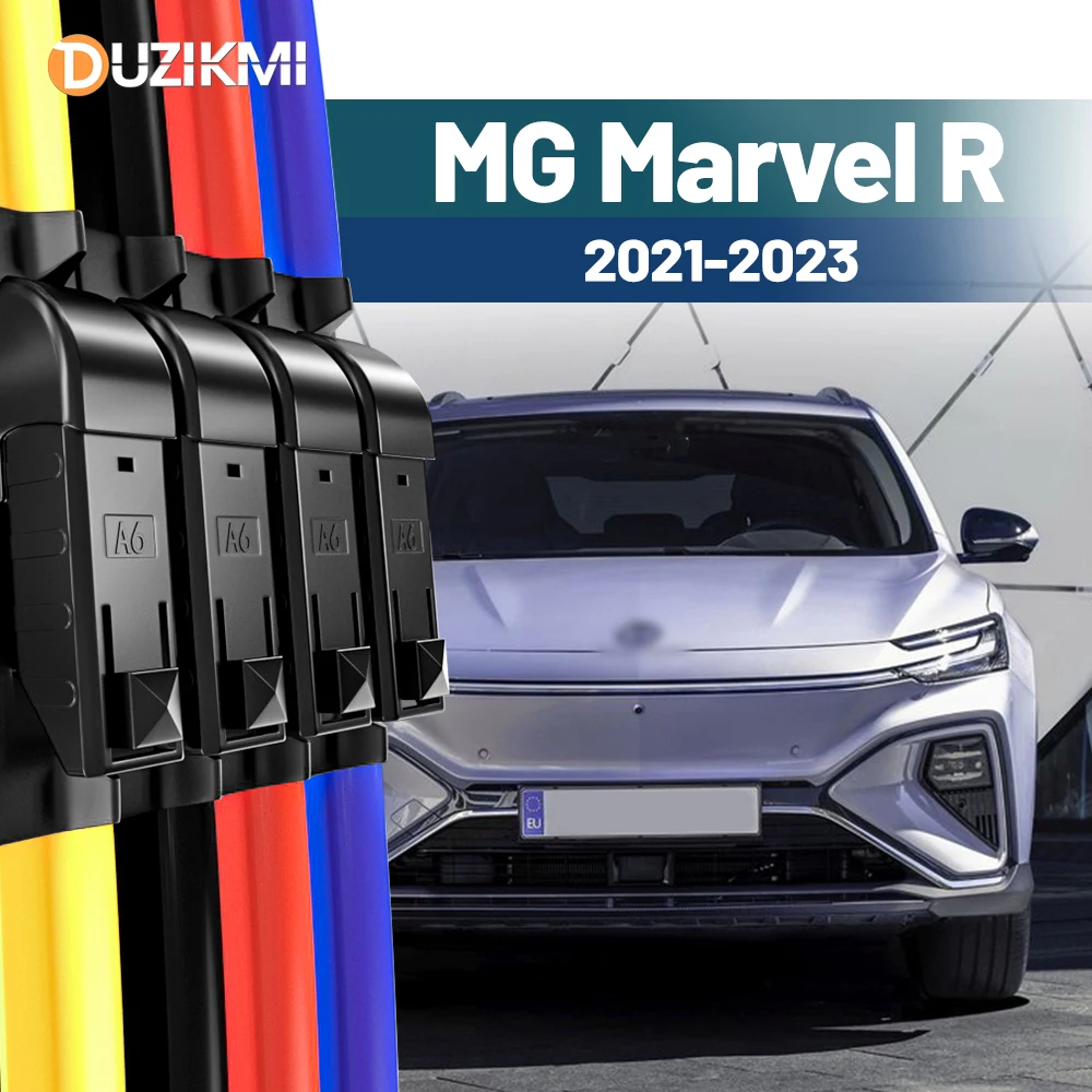 

For MG Marvel R 2021-2023 2022 2pcs Front Windshield Windscreen Wiper Blades Red Blue