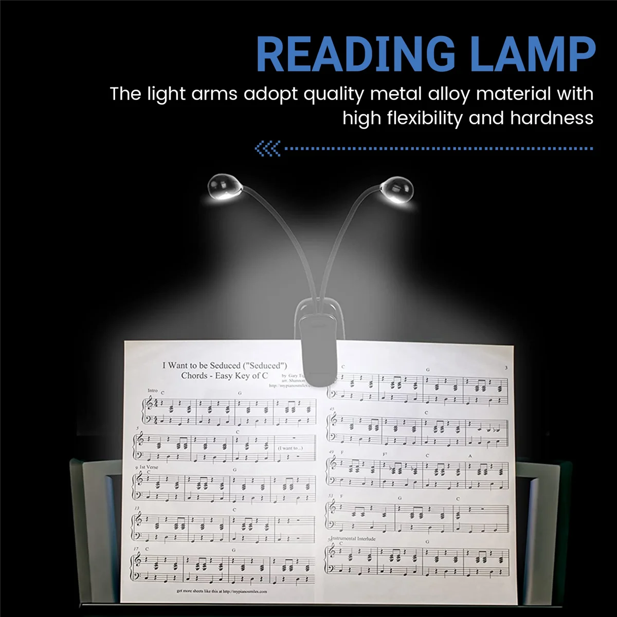 ABLP 2 pezzi leggio clip di luce su luci da libro a LED luci da lettura a doppio braccio per libri nel letto clip regolabile a 360 gradi