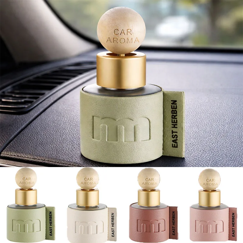 Aromatizador de Carro de Couro 50ml, Ornamento com Fragrância Duradoura, Perfume Portátil para Casa, Carro e Escritório