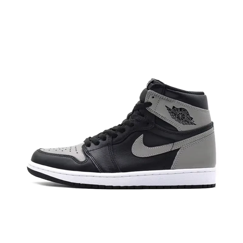 

Jordan Air Jordan 1 Retro High Shadow Anti-Slip High Top Basketball Shoes Men's Black Gray Sneakers 555088-013