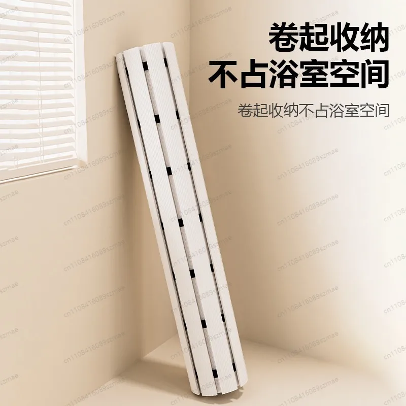 61*61cm Home Washroom Foldable Waterproof Pad, Shower Anti-Slip Foot Mat Bathroom Entrance Suitable for Elderly