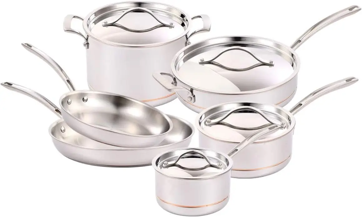 

Kirkland Signature COS1119338 Cooking & Dining›Cookware Pot & Pan Sets, Stainless Steel