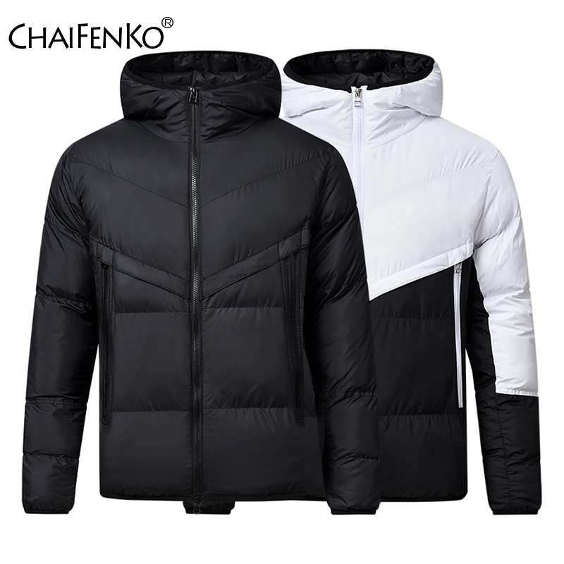 Man Simplicity Windproof Keep Warm Parkas New Fashion Solid Color Cotton Clothes 2024 Winter Thickening Hooded Leisure Man Coats