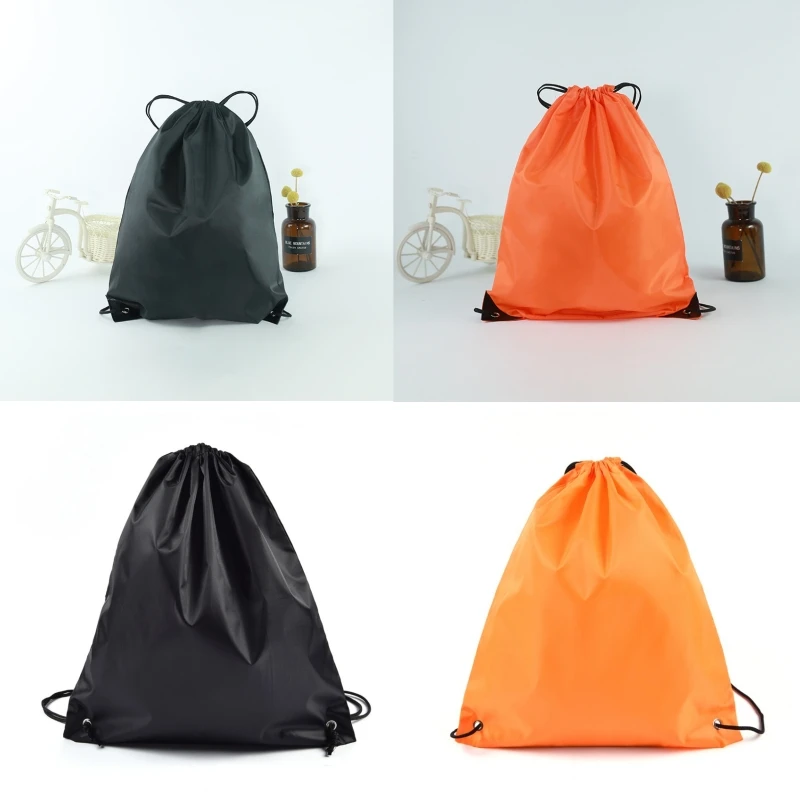 

Travel Portable Sports Bag Drawstring Belt Riding Foldable Backpack Gym Drawstring Shoes Bag Clothes Backpacks Waterproof Travel