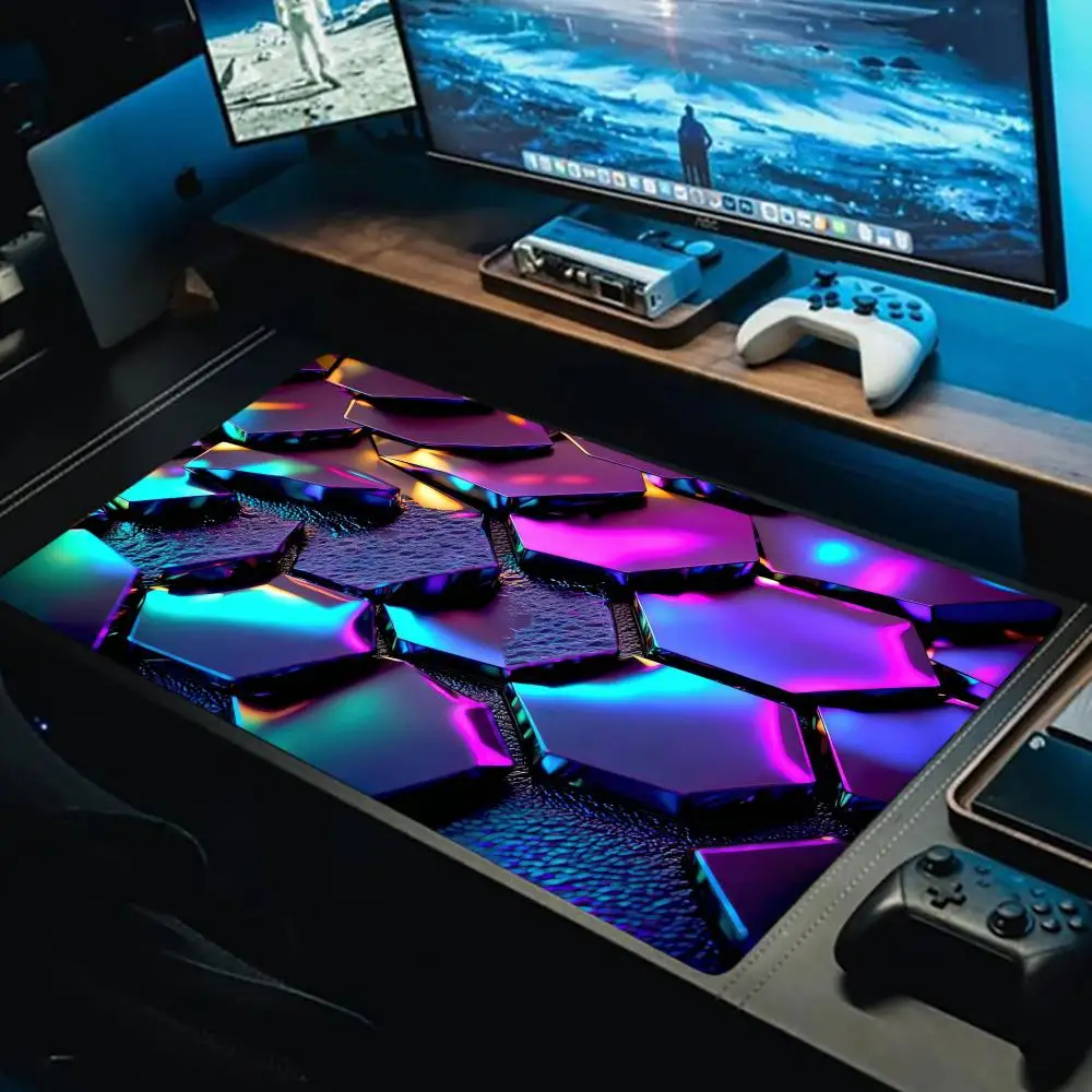 

3D Abstract Geometric Mouse Pad Esports Office Laptop Desk Mat Game Accessories Mousepad XXL Rubber Anti-slip HD Gaming Desk Mat