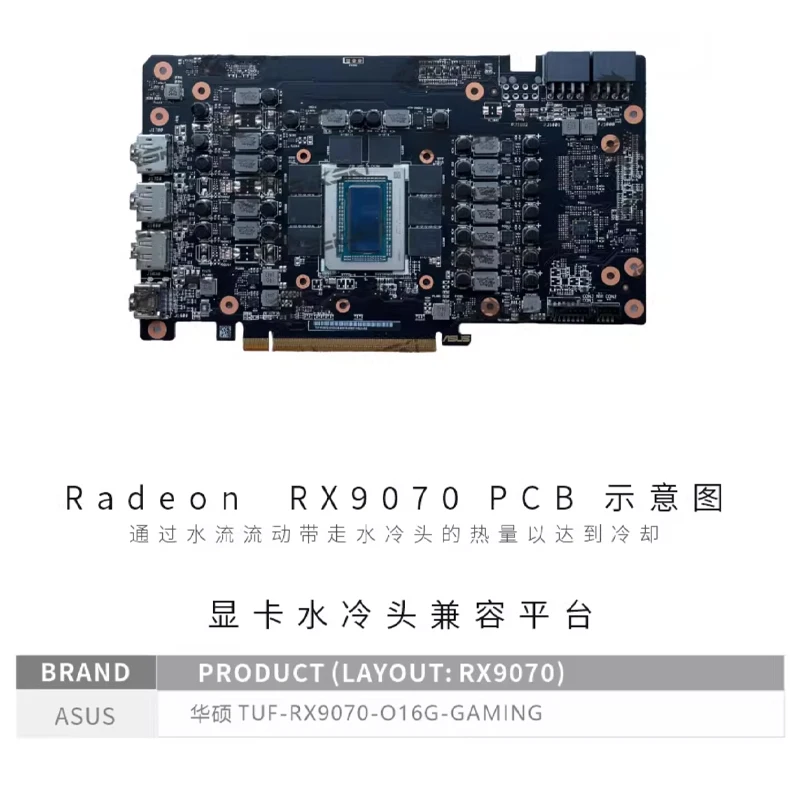 

Bykski GPU Block For ASUS TUF RX9070 O16G GAMING Video Card , Full Cover With Backplate , PC Water Cooling Radiator