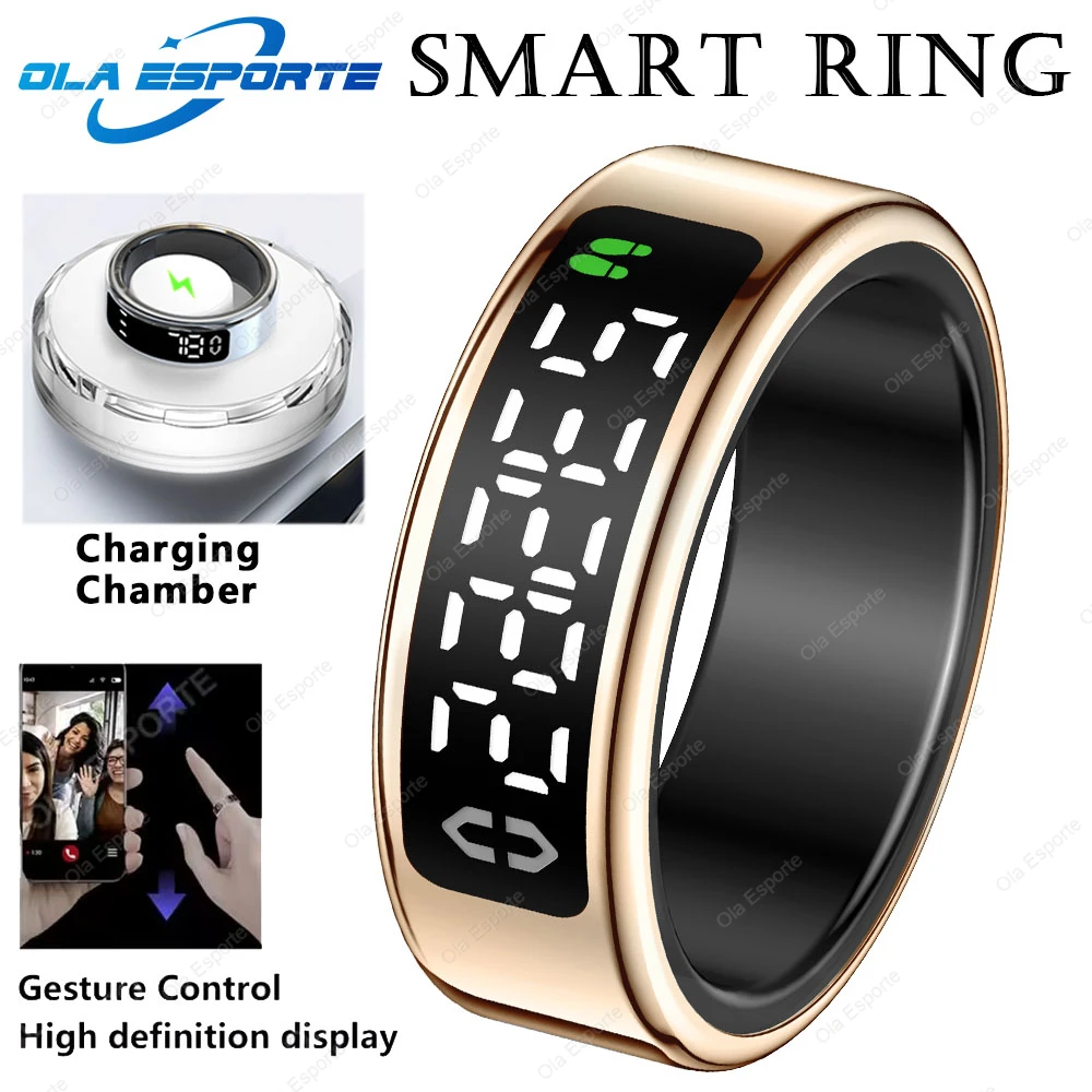 Smart Ring with Display Screen and Touch, Waterproof