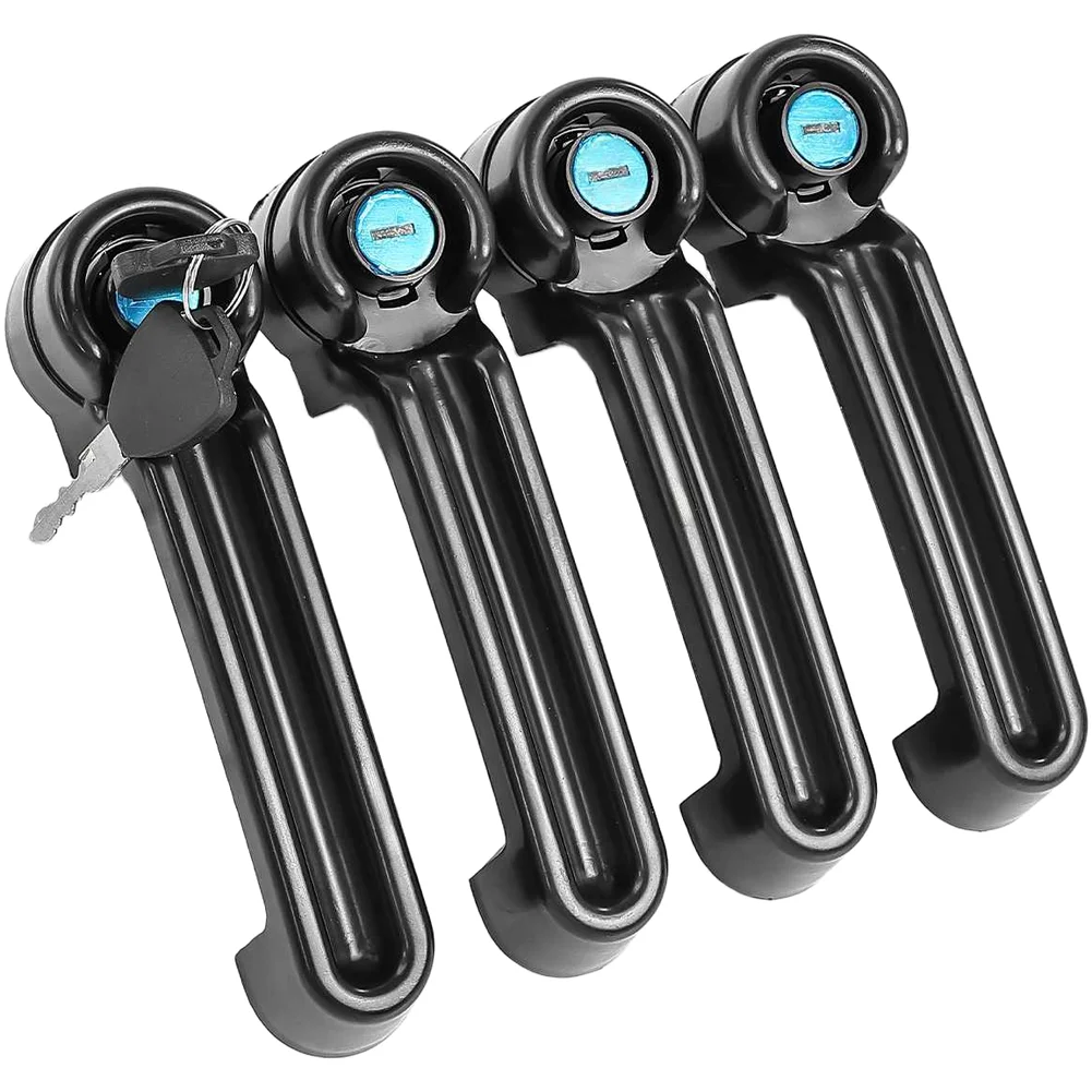 For Most Enclosed Electric Tricycles/Four-Wheelers Door Handle - Aluminum Lock Core ABS Plastic Black 18.5cm Size