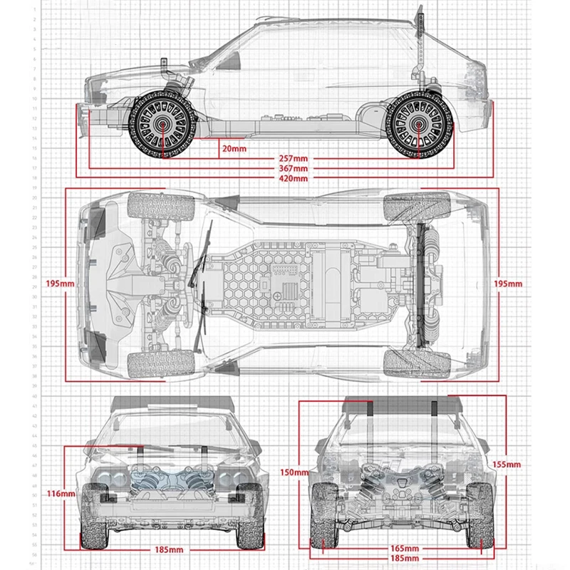 Killerbody 1/10 RC 4WD Szczotkowy Model Symulacyjny z Napędem na Tył, Samochód Rallyowy Terenowy VENUS PC, Karoseria, Zdalnie Sterowany, Zabawka dla Dorosłych