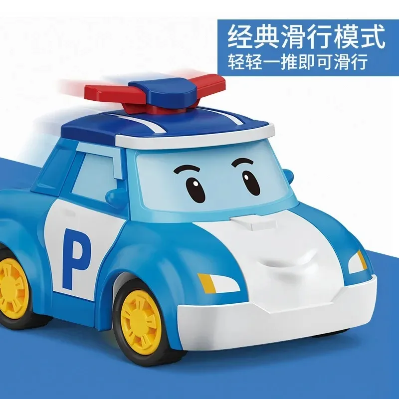 6 قطعة/المجموعة الكرتون Robocars Polis عمل أرقام التحول أنيمي اليد تشوه سيارة نموذج طائرة دمى هدايا الروبوتات ل